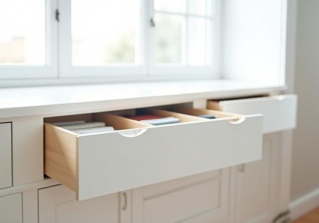Window seat with storage drawers